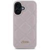 Guess GUHCP16SPSQSQSP iPhone 16 6.1 różówy/pink hardcase Quiled Metal Logo